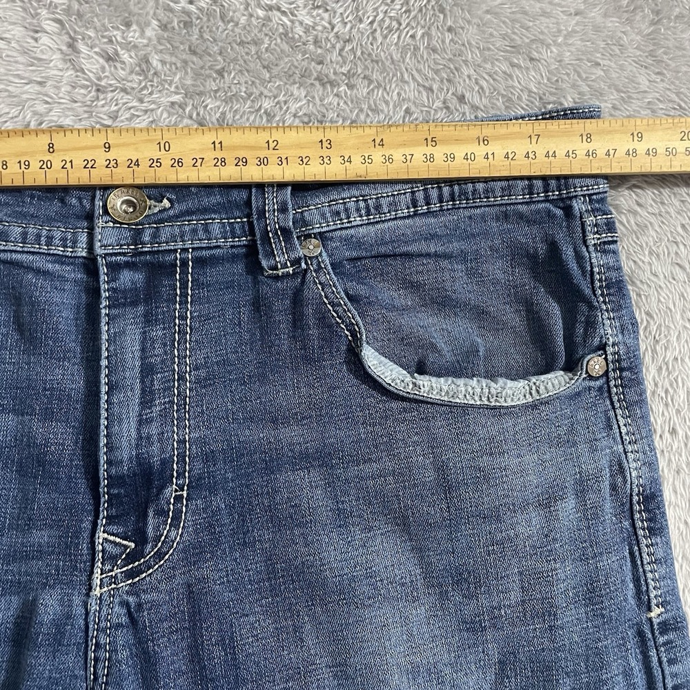 TK Axel Jeans Mens 36x30 Slim Boot Cut Blue Denim Medium Wash Mid Rise Stretch - Picture 5 of 10